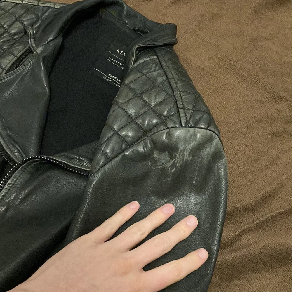 All Saints Black Leather Jacket - Picture 16 of 16